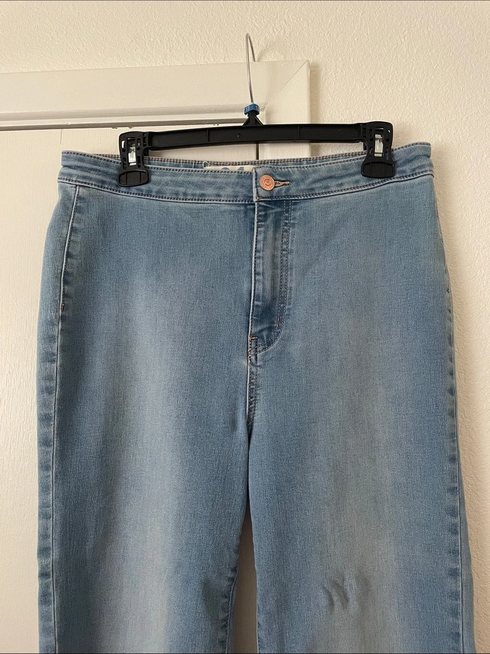 Free People Light Blue High-Rise Flared Jeans